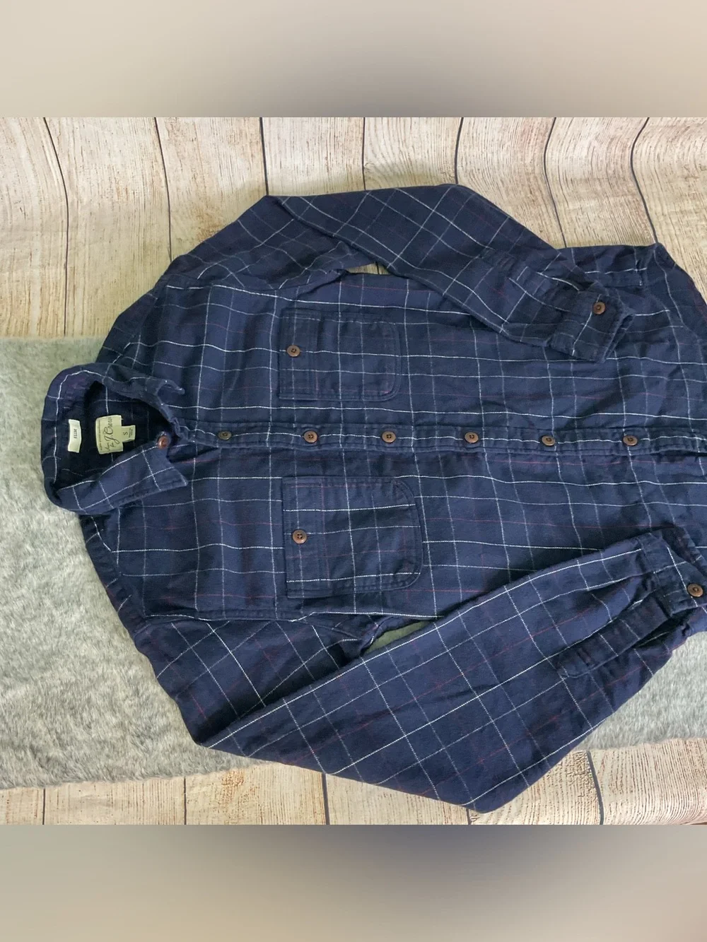 J. Crew Plaid Slim-fit Flannel Button-Up Top Size S